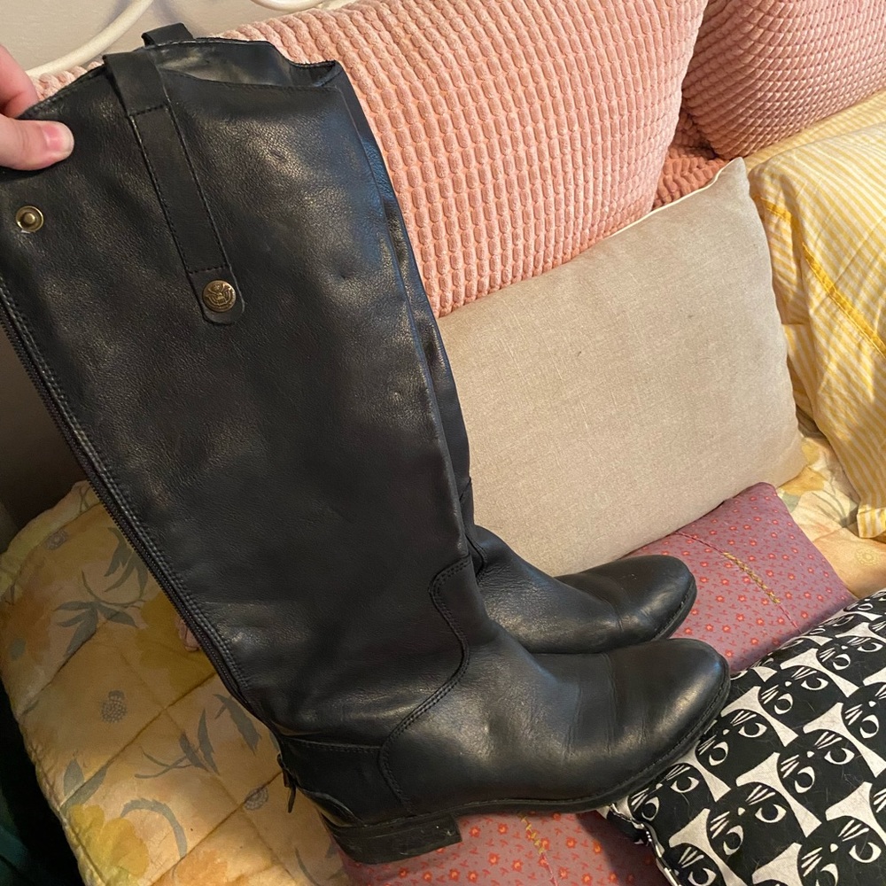 Sam Edelman Penny black leather boots, size 7